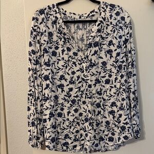 Old Navy Navy Floral Women's Blouse